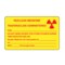 Nevs Nuclear Medicine Labels -Radionuclide 2-7/16" x 4" Yellow w/Rubine Red X-2587 - alternate 1